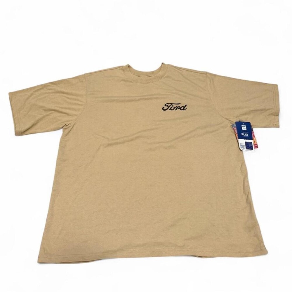 Ford Men's Tan and Cream T-shirt